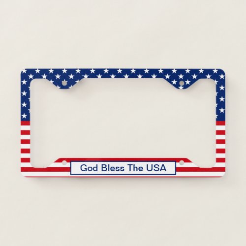 Patriotic American Flag License Plate Frame