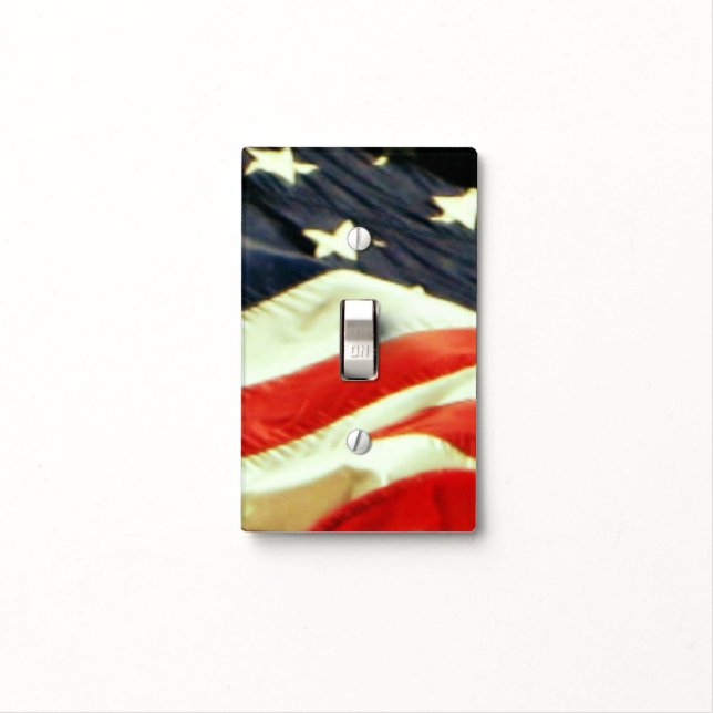 Patriotic American Flag Light Switch Cover (In Situ)