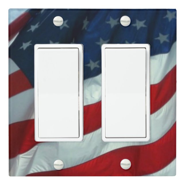 Patriotic American Flag Light Switch Cover (In Situ)