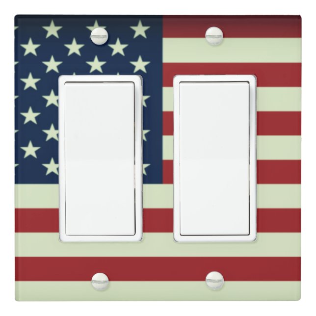 Patriotic American Flag Light Switch Cover (In Situ)