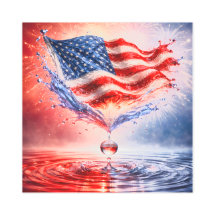 Patriotic American Flag Liquid Splash