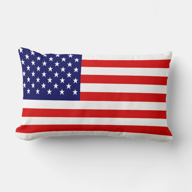 Patriotic American Flag Lumbar Pillow (Front)