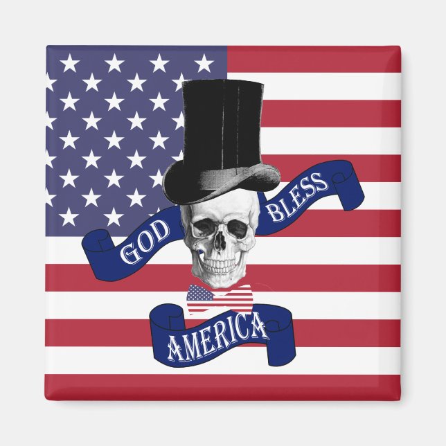 Patriotic American flag Magnet (Front)