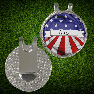 Patriotic American Flag Magnetic Golf Hat Clip