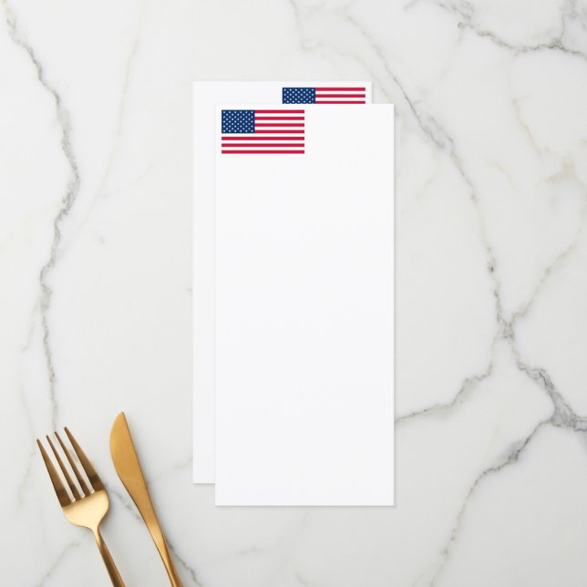 Patriotic American Flag Menu (Front/Back In Situ)