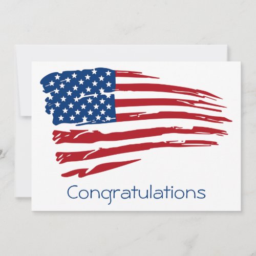 Patriotic American Flag Military Congratulations