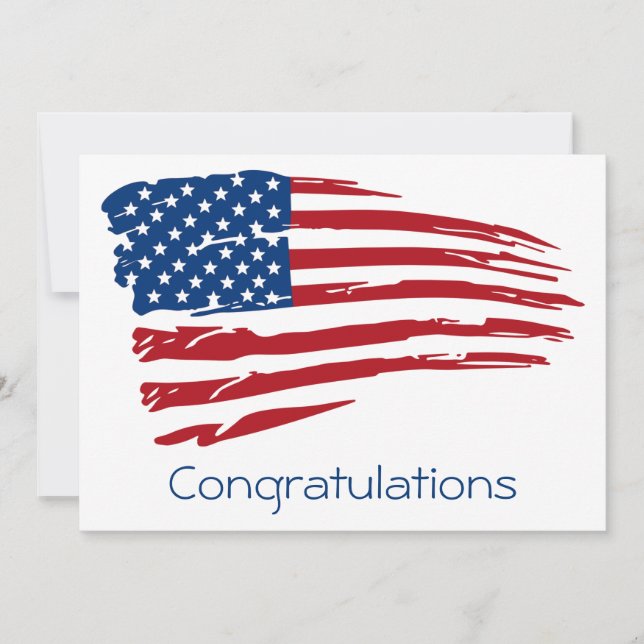 Patriotic American Flag Military Congratulations (Front)