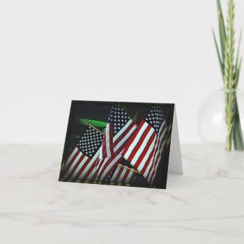 Patriotic American Flag/military Note Card by ForEverProud at Zazzle