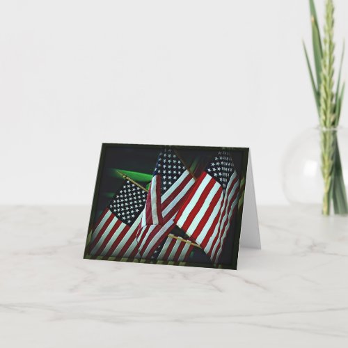 Patriotic American FlagMilitary Note Card
