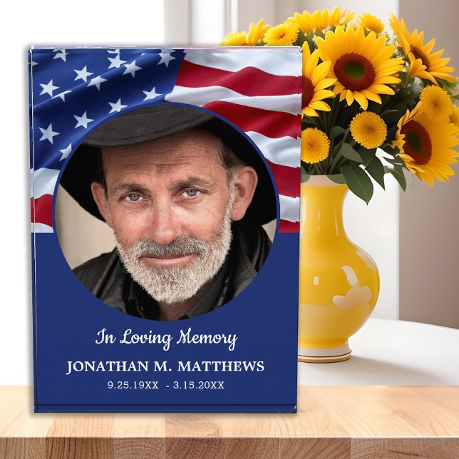 Patriotic American Flag Military Veteran Memorial  Photo Block (Creator Uploaded)