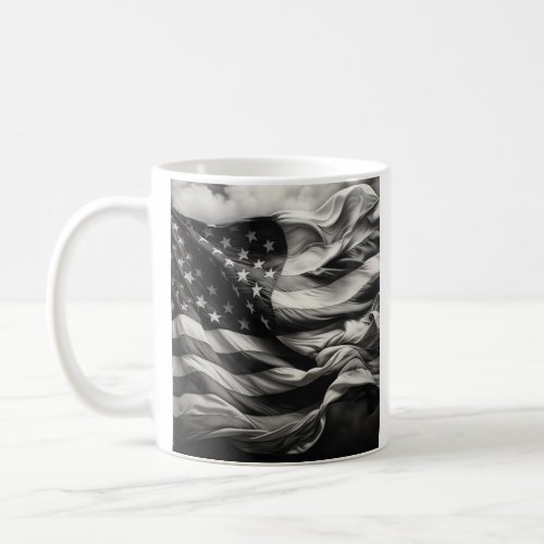 Patriotic American flag monochromatic mug