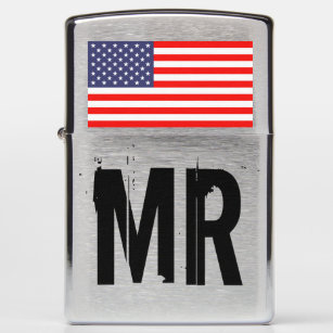 Patriotic American flag monogram USA Zippo lighter