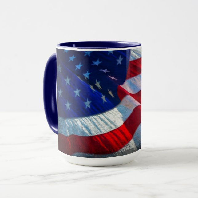 Patriotic American Flag Mug (Front Left)
