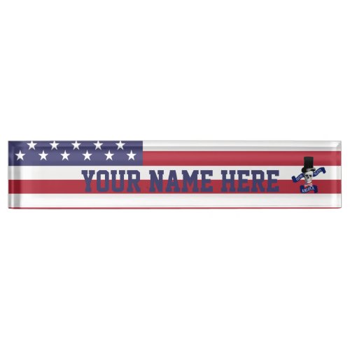 Patriotic American flag Name Plate
