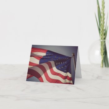 Patriotic American Flag Note Card by ForEverProud at Zazzle