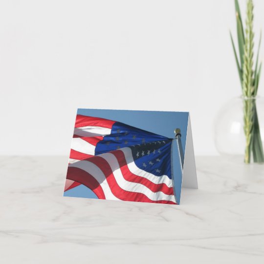 Patriotic American Flag Note Card | Zazzle.com
