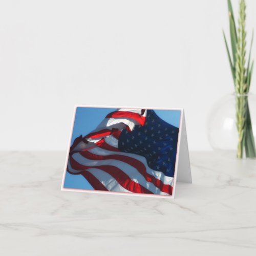 Patriotic American Flag Note Card