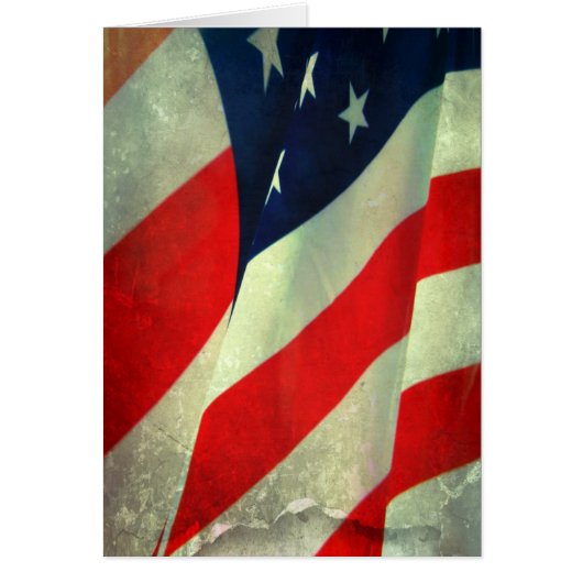 Patriotic American Flag Note Cards (Front)