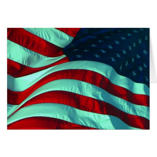 Patriotic American Flag Note Cards (Front Horizontal)