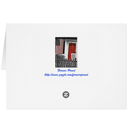 Patriotic American Flag Note Cards (Back Horizontal)