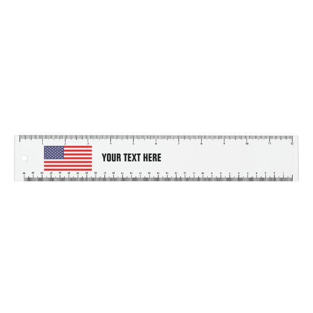 Patriotic American flag of USA custom ruler (Front)