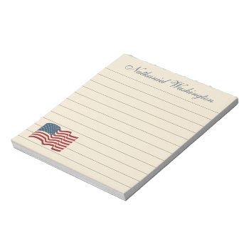 Patriotic American Flag Office Kitchen Notepad by suncookiez at Zazzle