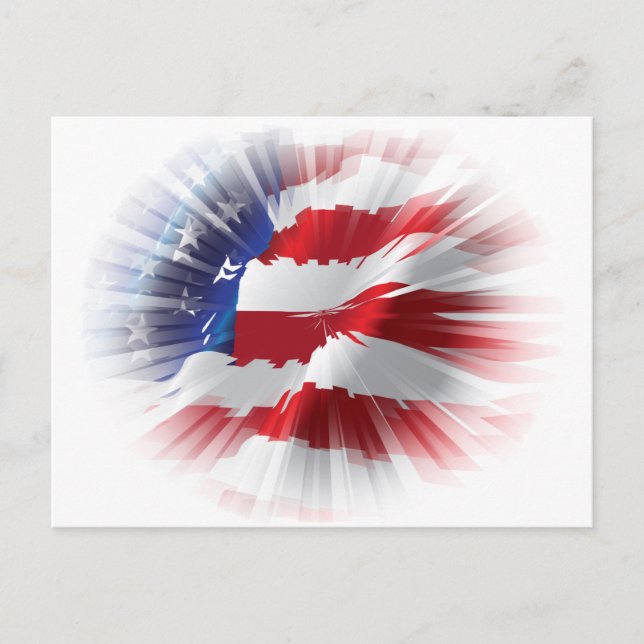 Patriotic American Flag One of a kind Postcard (Front)