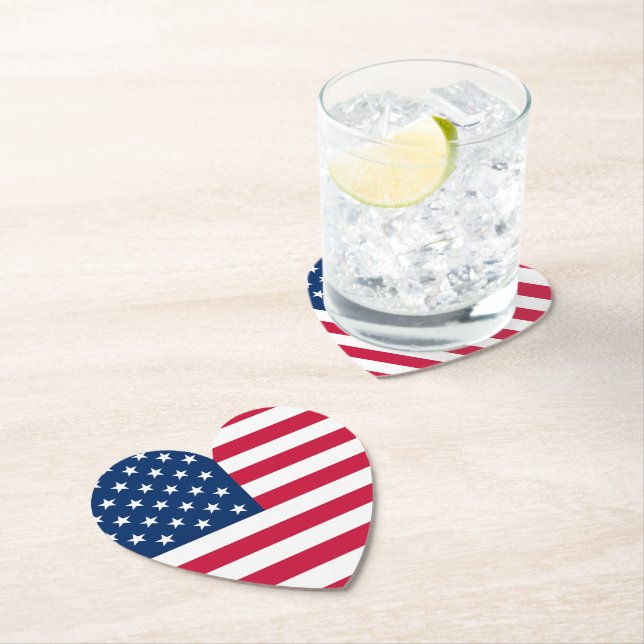 Patriotic American Flag Paper Coaster (Insitu)