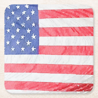 Patriotic American Flag Paper Coaster Set