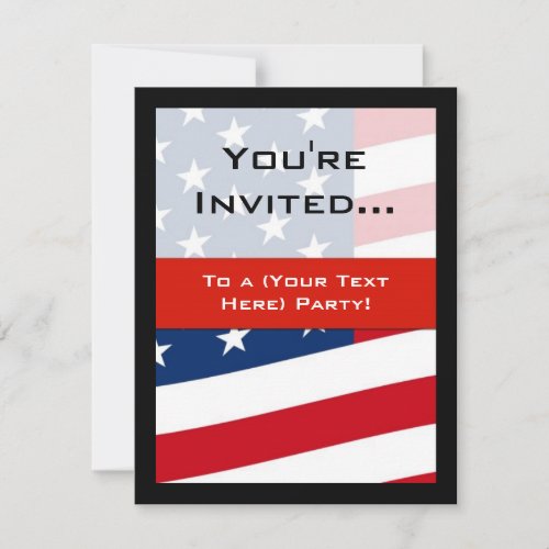 Patriotic American Flag Party Invitations General Invitation