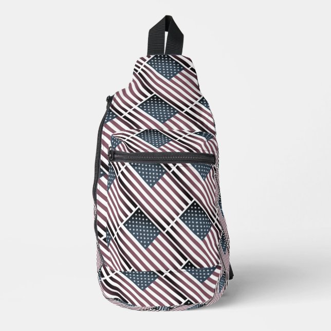 Patriotic American flag pattern Crossbody Bags (Front)