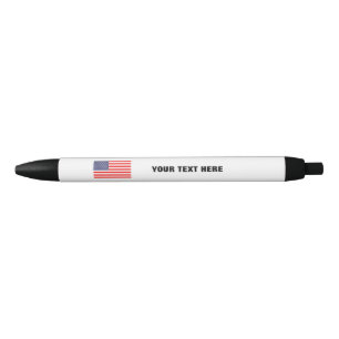 Patriotic American flag pen with personalized text
