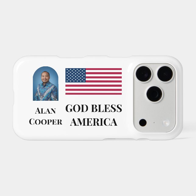 Patriotic American Flag Personalized Case-Mate iPhone Case (Back (Horizontal))