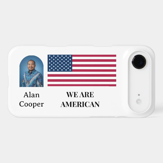 Patriotic American Flag Personalized Case-Mate iPhone Case (Back (Horizontal))