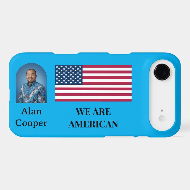 Patriotic American Flag Personalized Case-Mate iPhone Case (Back (Horizontal))
