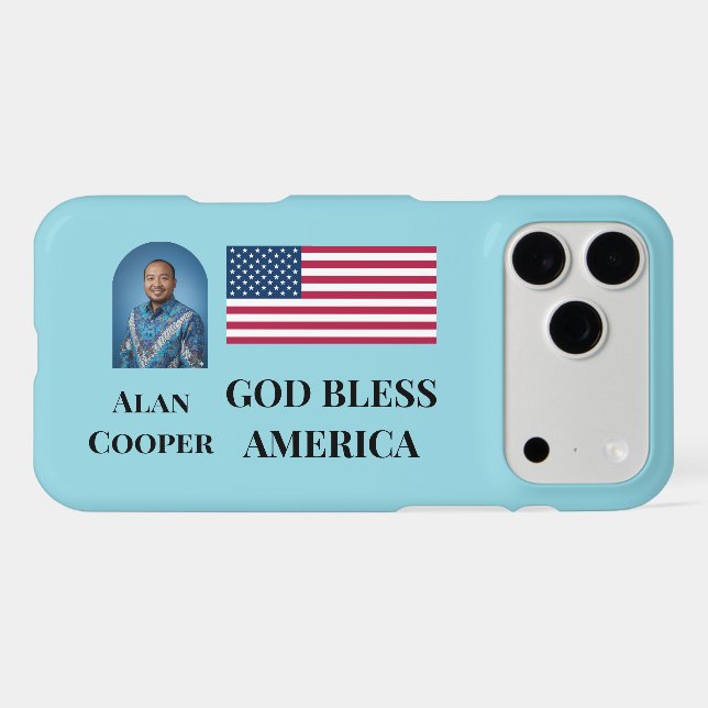Patriotic American Flag Personalized iPhone Case (Back Horizontal)