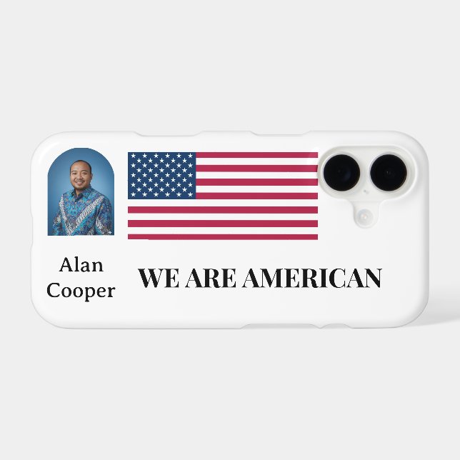 Patriotic American Flag Personalized iPhone Case (Back Horizontal)