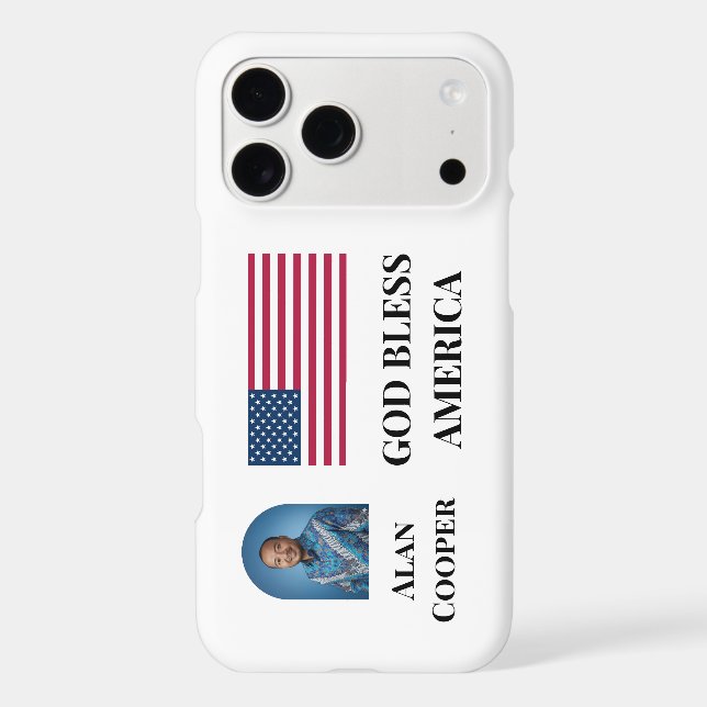 Patriotic American Flag Personalized iPhone Case (Back)