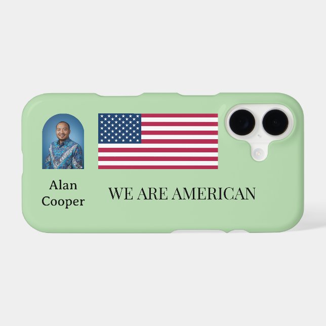 Patriotic American Flag Personalized iPhone Case (Back Horizontal)