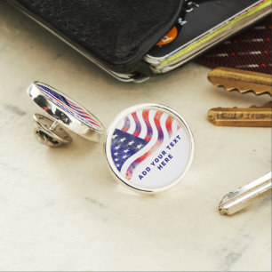 Patriotic American Flag Personalized Lapel Pin