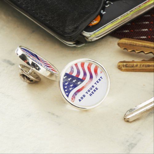 Patriotic  American Flag Personalized Lapel Pin