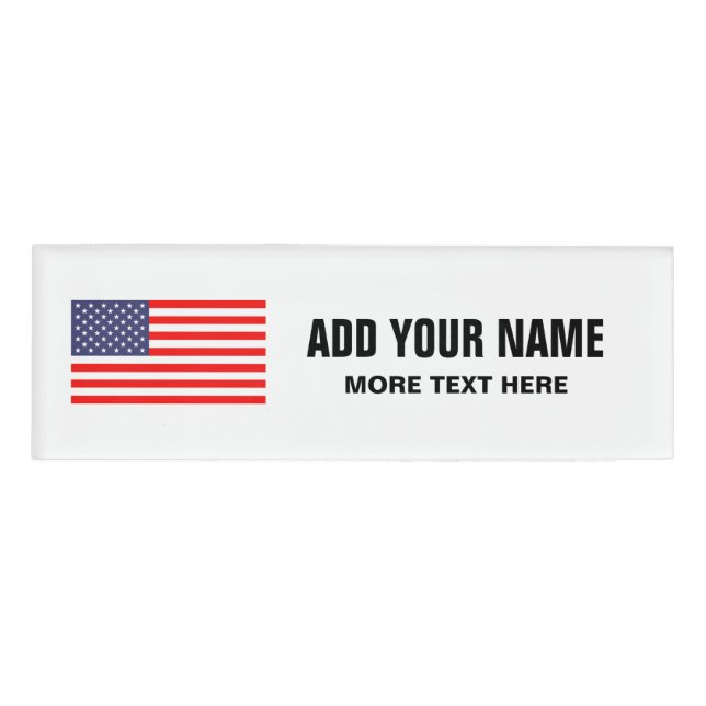 Patriotic American flag personalized name tags (Front)