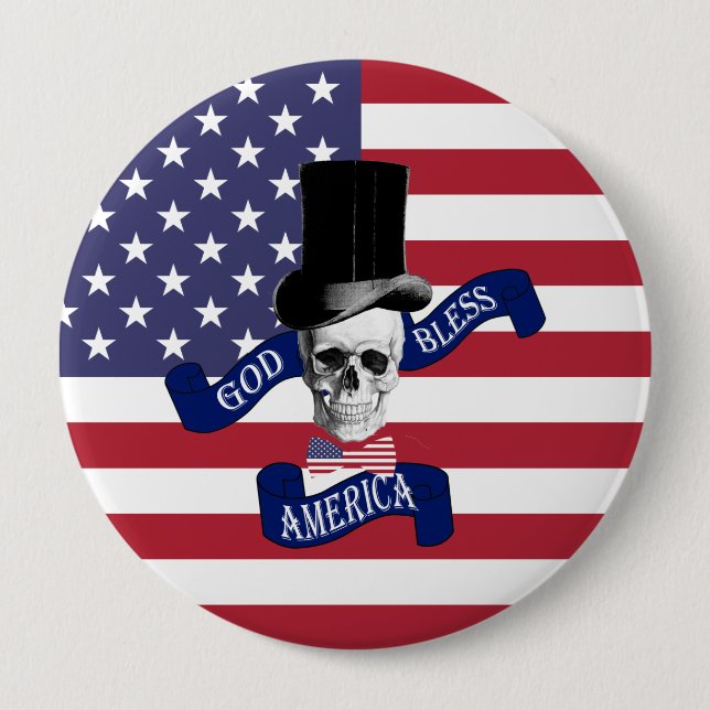 Patriotic American flag Pinback Button (Front)