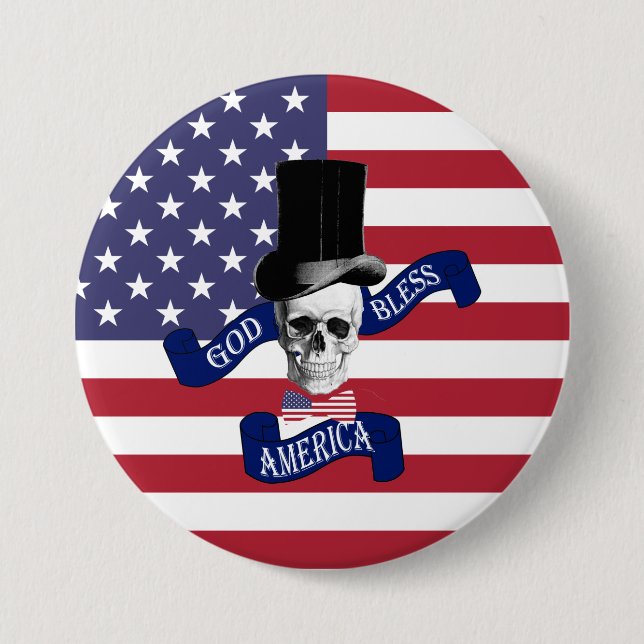 Patriotic American flag Pinback Button (Front)