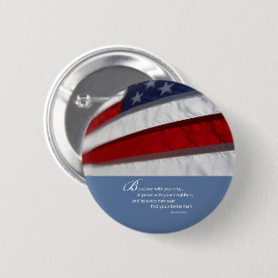 Patriotic, American Flag Pinback Button
