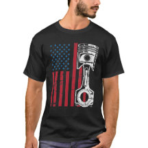 Patriotic American Flag Piston Muscle Car Vintage