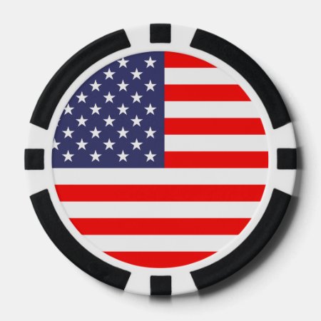 Patriotic American Flag Poker Chips For Card Game