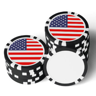 Patriotic American flag poker chips for card game