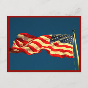 Patriotic American Flag Postcard