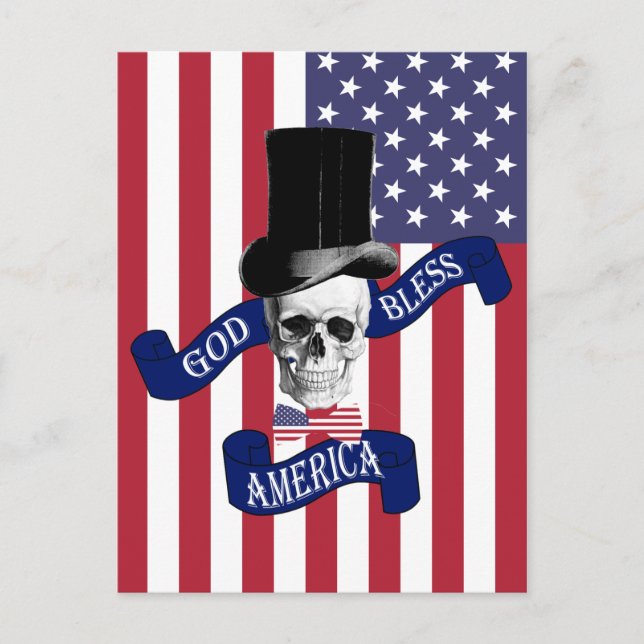 Patriotic American flag Postcard (Front)